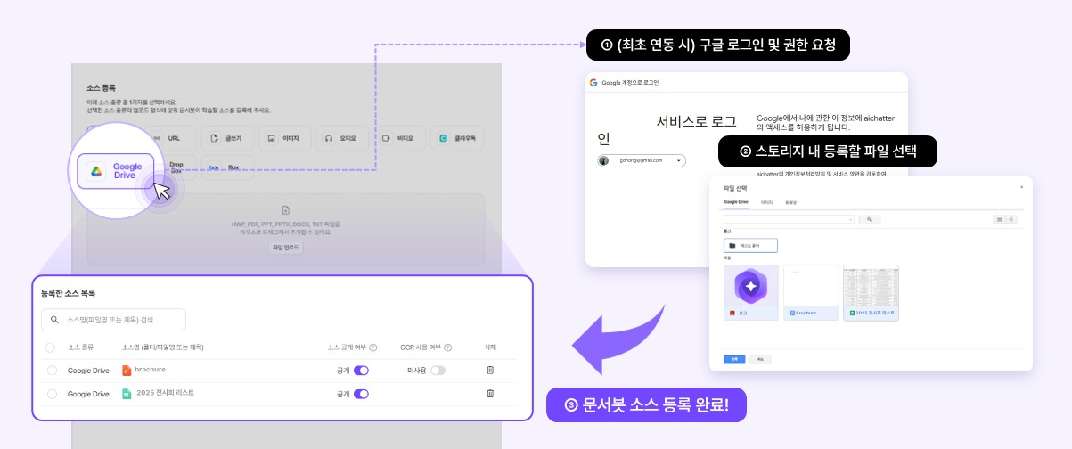 문서봇 소스 등록 UI