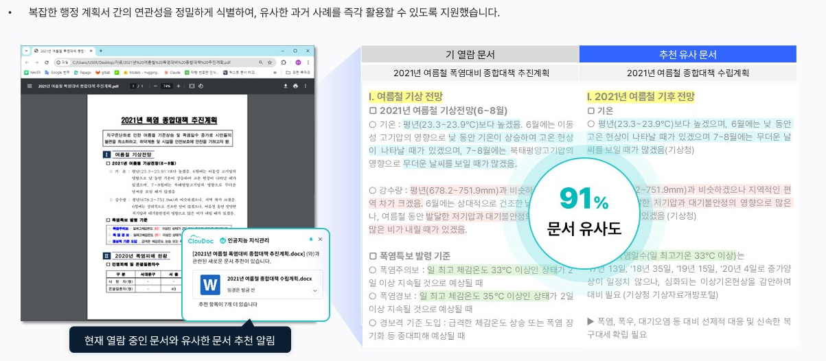 지방자치단체 문서 유사 추천 검증